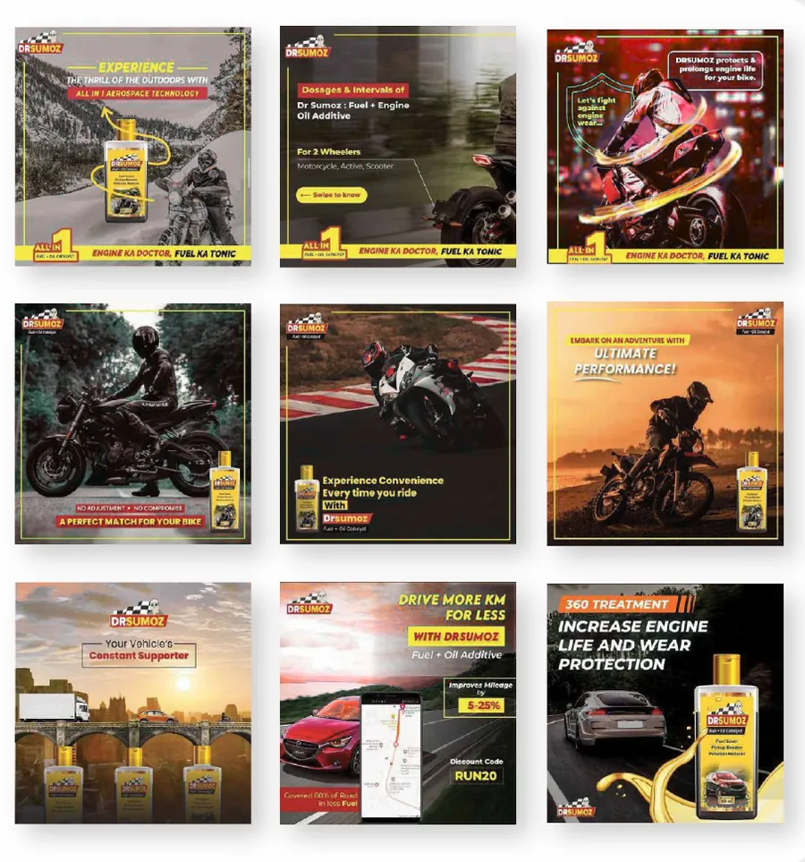 DrSumoz automotive social media creatives designed by Socialcave