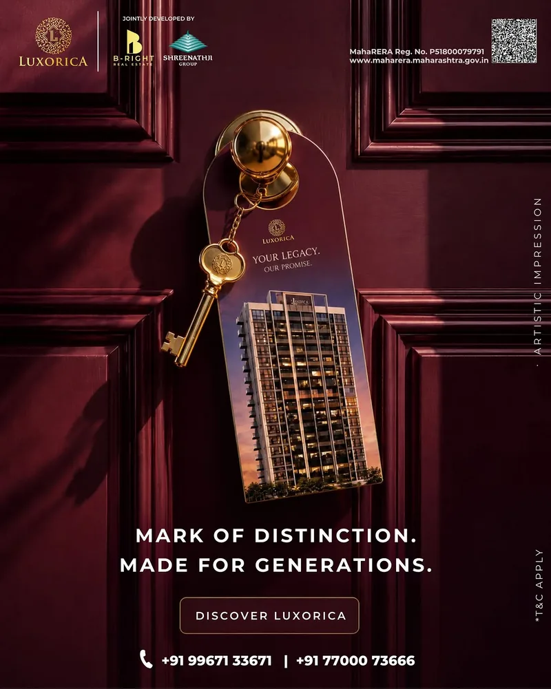 Luxorica Instagram post: a gold key and door hanger showing the tower, "Mark of distinction. Made for generations."