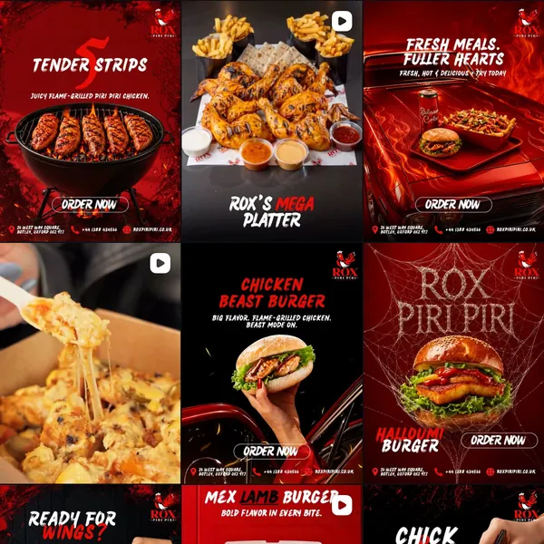 Rox Piri Piri social media posts designed by Socialcave